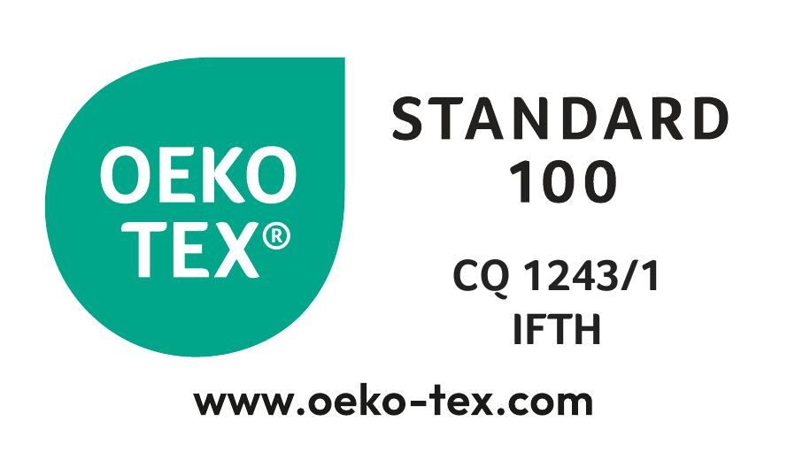 OEKO-TEX® STANDARD 100 — certificat CQ 1243/1, institut IFTH